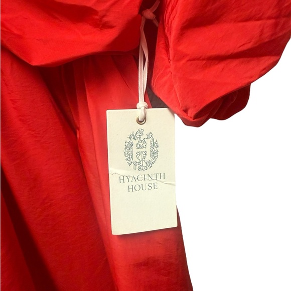 Hyacinth House Red Puff Sleeve Mini Dress - Courtney Shirred Bodice - Picture 6 of 7